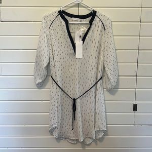 NWT - black and white 3/4 sleeve dress